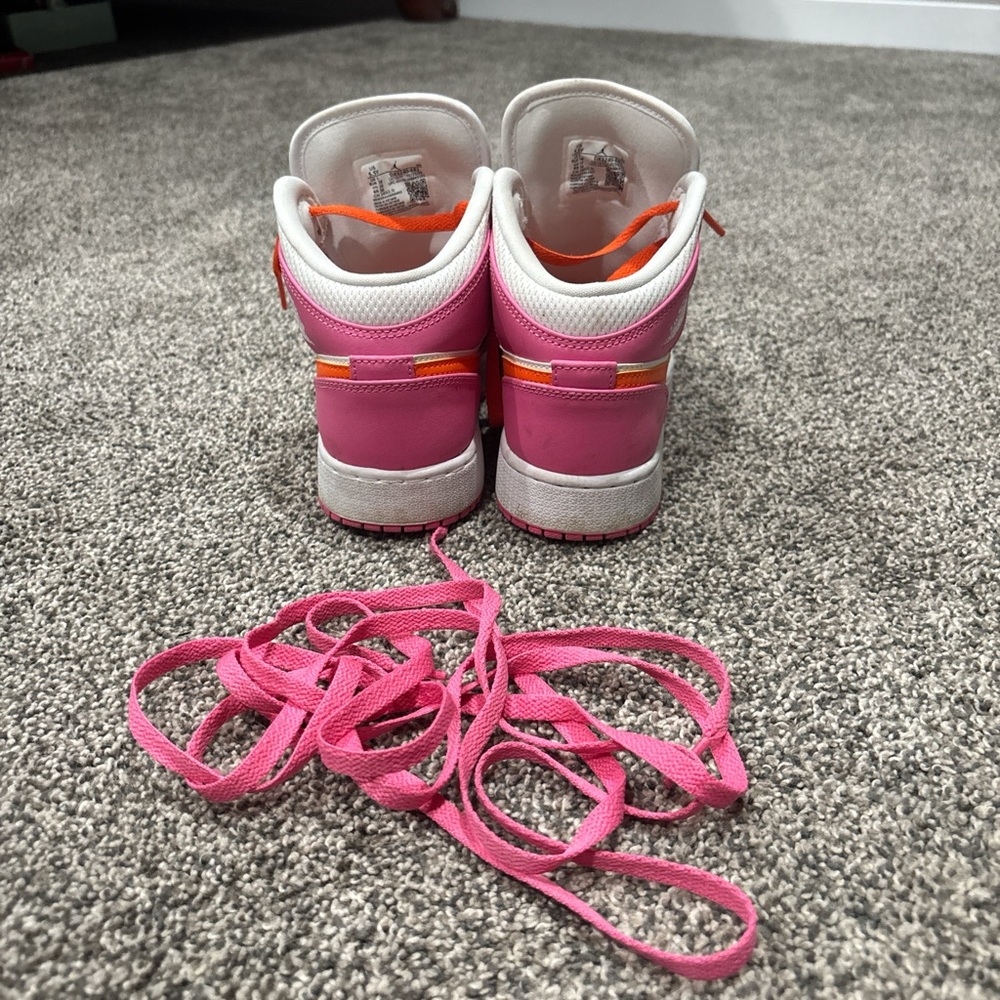 Pink and Orange Retro Nike Mid Dunks